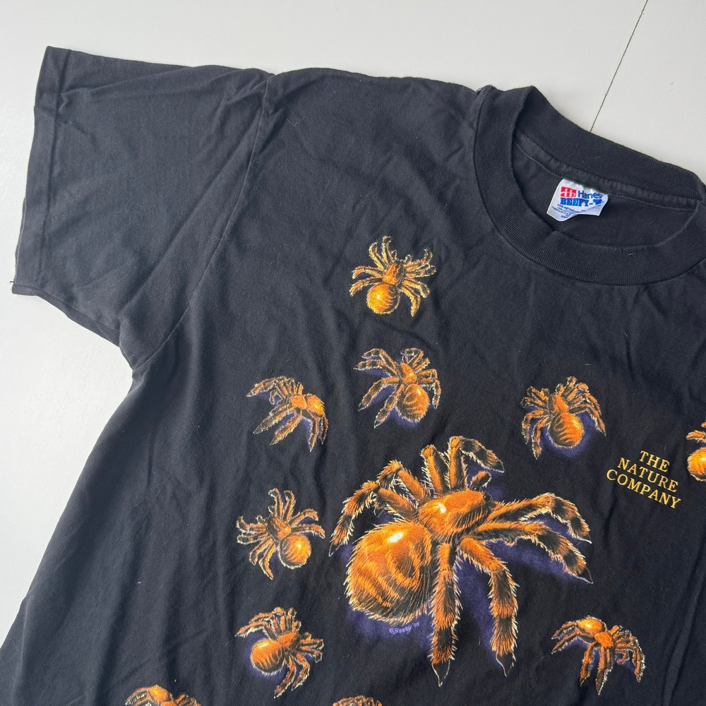 Vintage 90s The Nature Company Tarantula Spider T-Shirt Hanes Beefy-T Black L